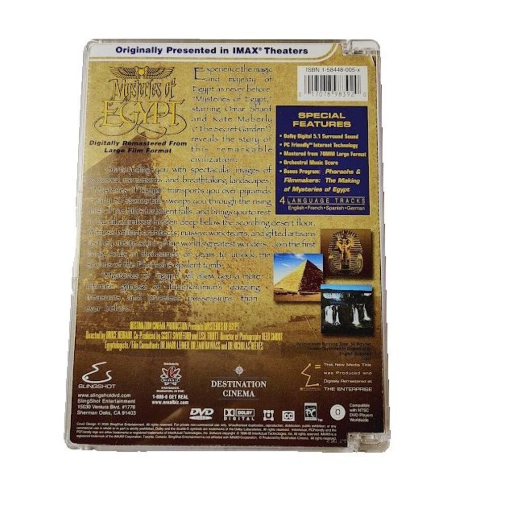 Mysteries of Egypt Documentary DVD 1998 Movie Omar Sharif Vintage - Picture 2 of 3